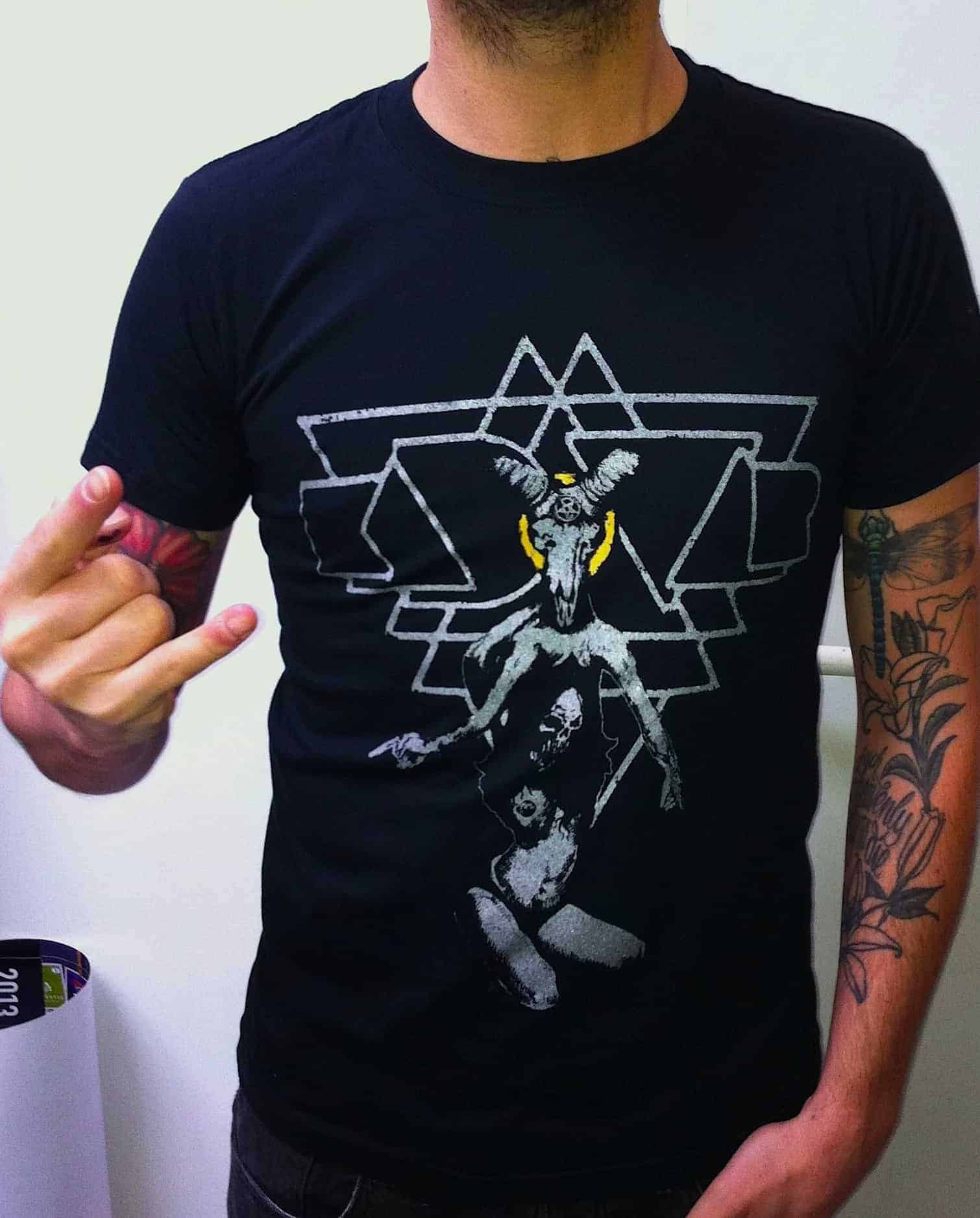 Kadavar – Bathory Shirt Designed by Toni Union Of Sleep, silver/yellow ink silkscreened on black shirt!