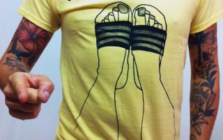 Night Shirts - Feet Shirt (light yellow) 100% Baumwolle