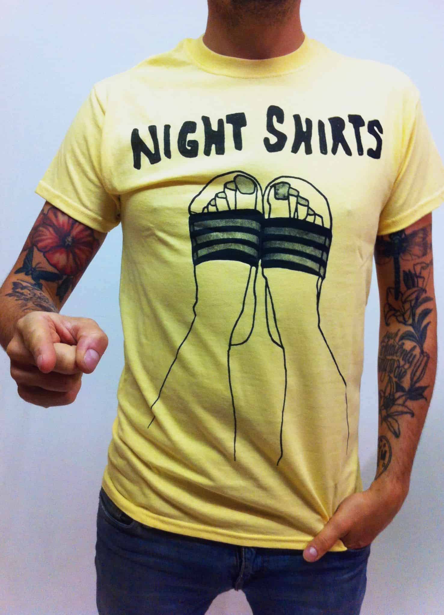 Night Shirts - Feet Shirt (light yellow) 100% Baumwolle