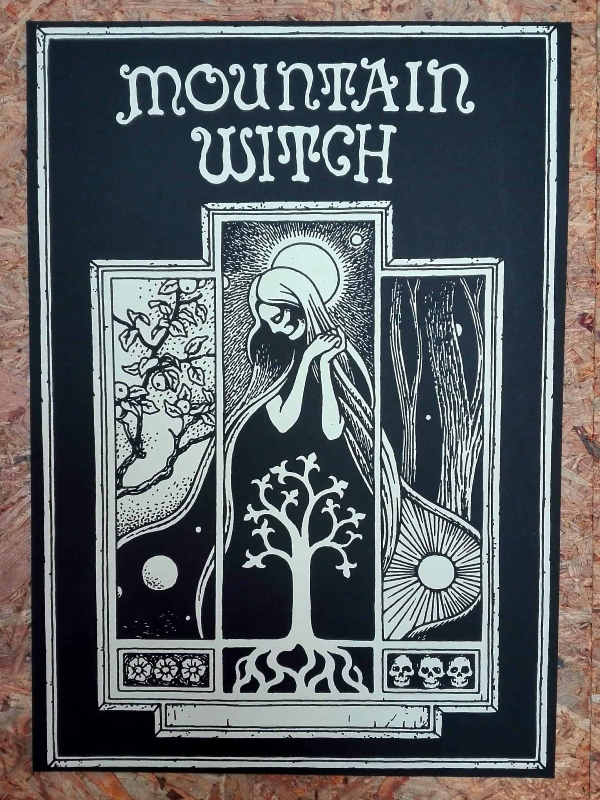 Mountain Witch - Cold River Screenprint 17 printed in total! screenprinted on thick black cardboard - ca. 30cm x 50 cm
