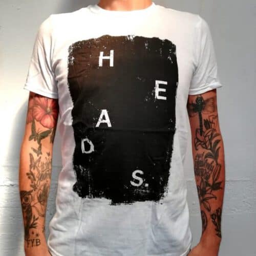 Heads. - Script Shirt (white) Split Exclusive Pressing for This Charming Man & Green Hell! 200 Copies made