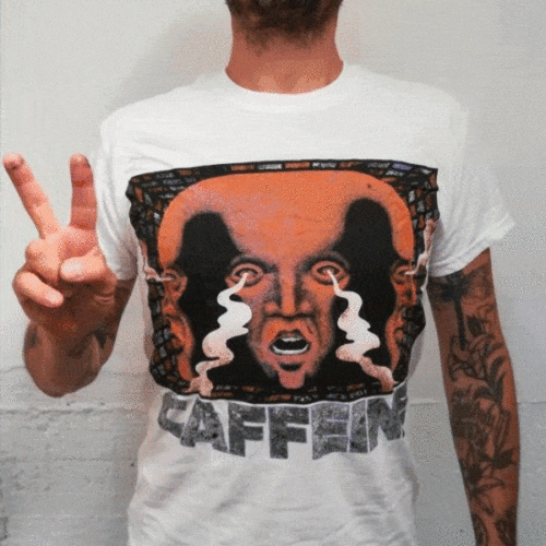 Caffeine - Acid Head Shirt black wax - 100 copies made