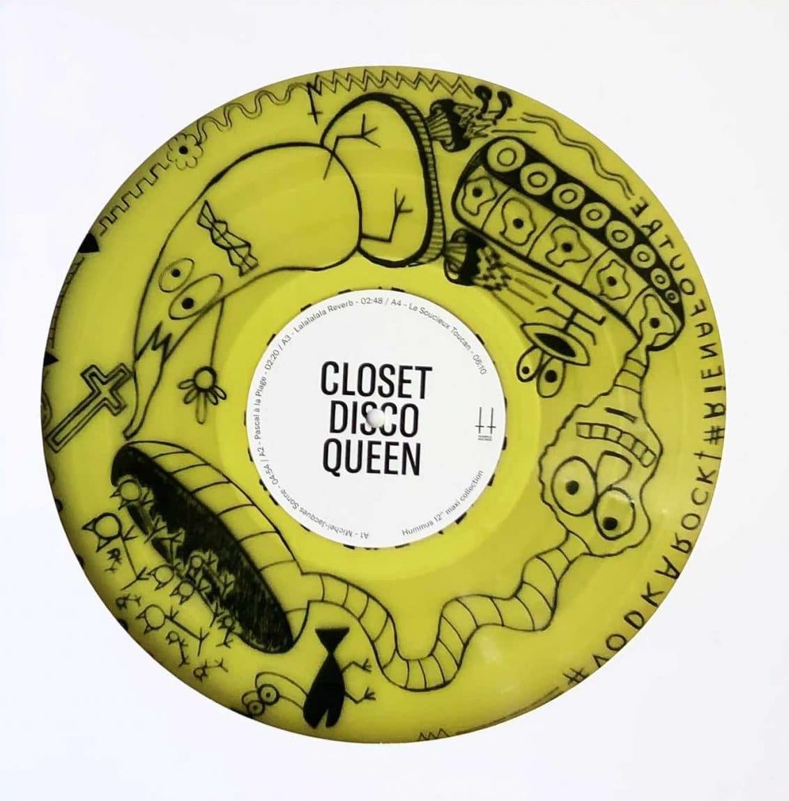 Closet Disco Queen - Stadium Rock for Punk Bums col. 12" (Hummus) silver Wax! comes in a 3mm spine sleeve printed on the reverse side of the board with fully printed inner sleeve