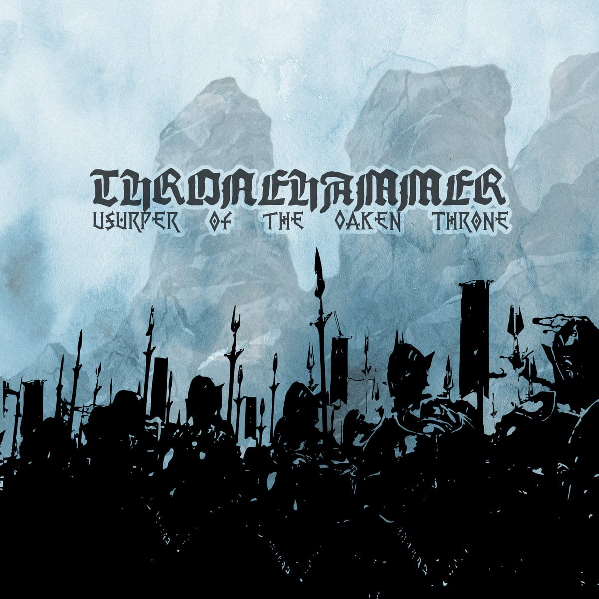 Thronehammer – Usurper Of The Oaken Throne col.2LP (SCR) Das Debütalbum von THRONEHAMMER in einer überarbeiteten Neuauflage. Mit tonnenschwerer Epik schleift Dich "Usurper Of The Oaken Throne" vor den Eichen-Thron. Sechs Monster von Songs, die für sich alleine stehen könnten, vereint zu einer elegischen Doom-Zeremonie mit ausuferneden 78 Minuten Spielzeit.